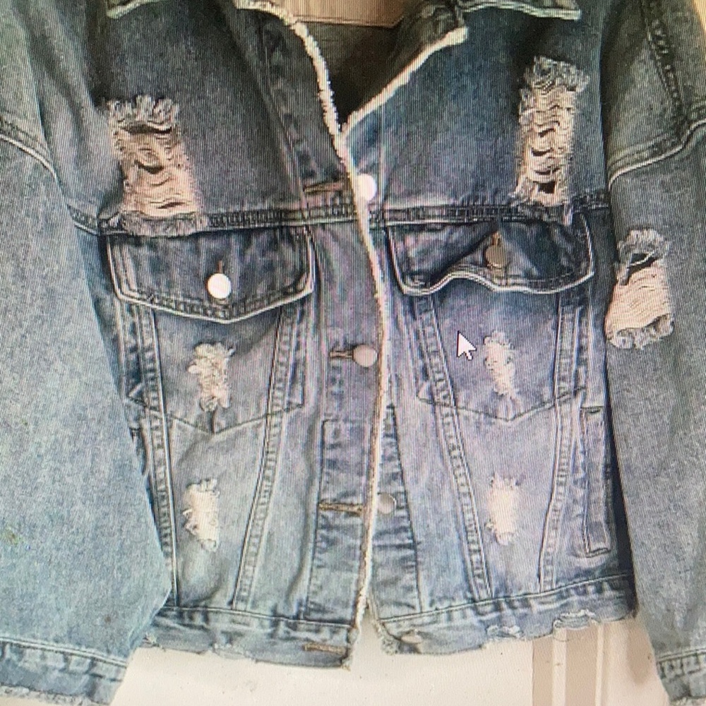 Distressed Light Blue Denim Jacket - Women